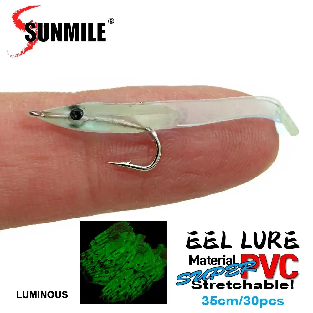 SUNMILE 30pcs Anguilha Isca de pesca macia 35mm PescaTackle Wobblers Iscas de peixe Carpa Leurre Souple Iscas macias
