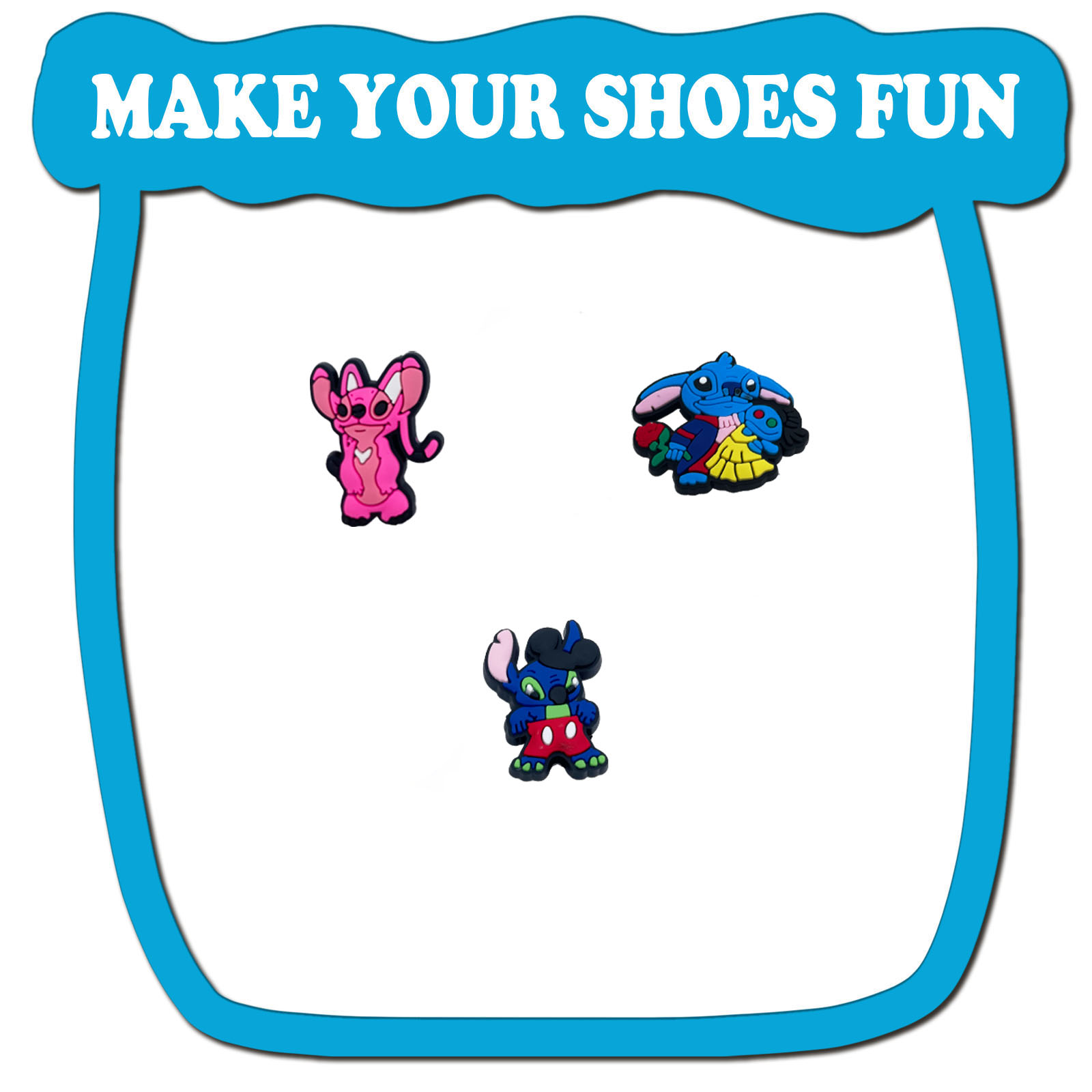 Random 10/20Pcs Potdemiel Stitch Series Shoe Charms For Slides Sandals, Shoe Decorations Accessories For Christmas Birthday Gift