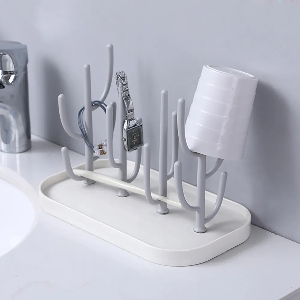 Estantes para secar botellas de bebé, portavasos de alimentación rosa y Beige, soporte de almacenamiento extraíble, escurridor, máquina secadora de limpieza de botellas