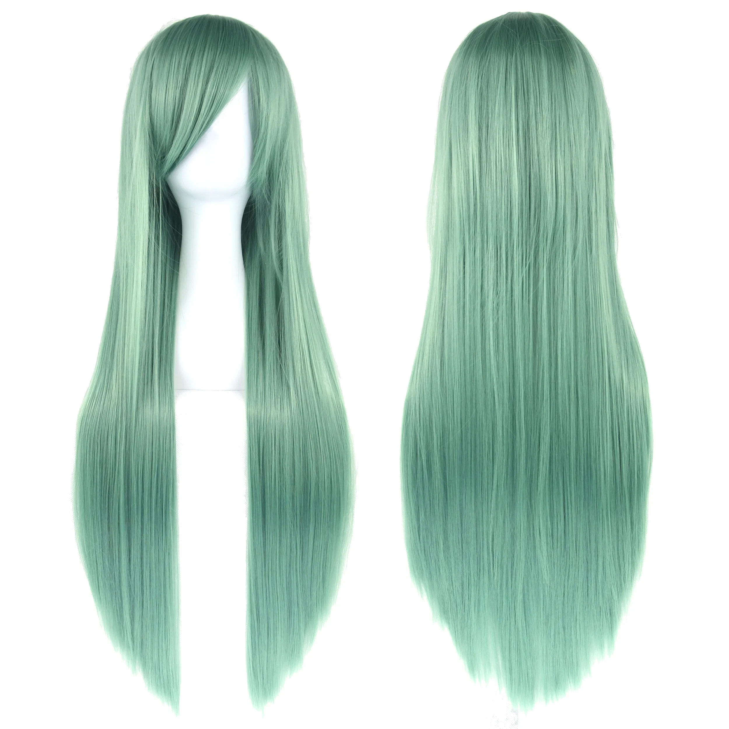 80 ซม.ยาวตรงวิกผมสังเคราะห์-หญิง Sliver วิกผมสีเทาสีชมพูสีฟ้าสีขาวคอสเพลย์วิกผมสําหรับผู้หญิงผมปลอม