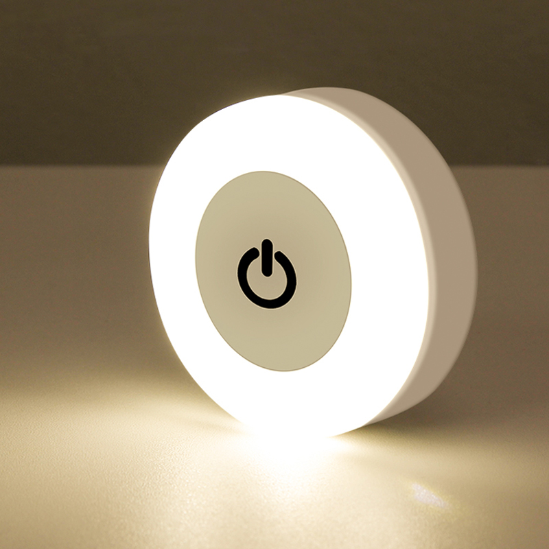 Luces Led nocturnas con Sensor táctil, ahorro de energía, recargable por USB, luz de pared magnética para habitación, pasillo, dormitorio, lámpara nocturna portátil redonda