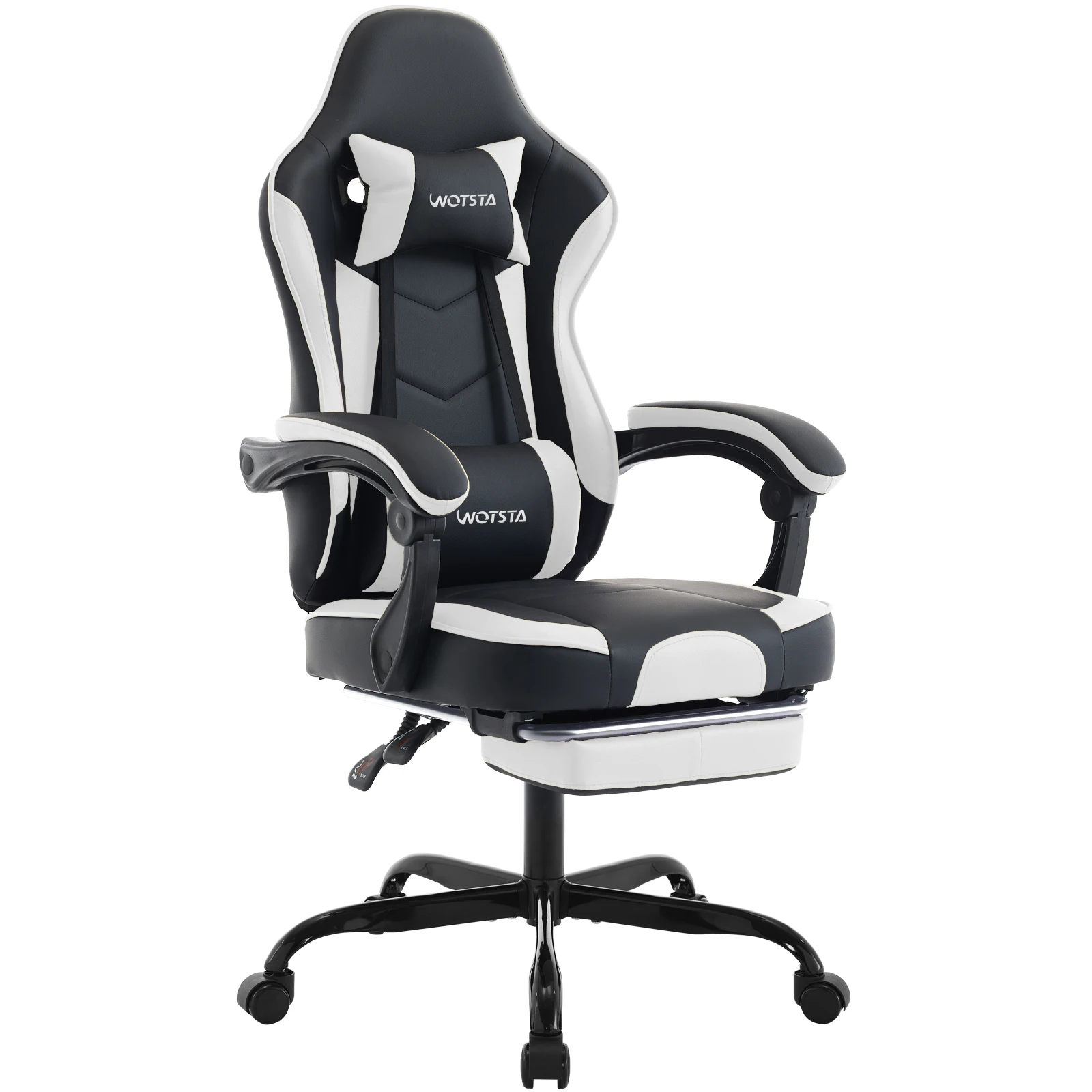 WOTSTA Gamingstoel met voetsteun Gamerstoelen Ergonomisch met lendenkussen Hoofdsteun Stoel In hoogte verstelbare computerstoel