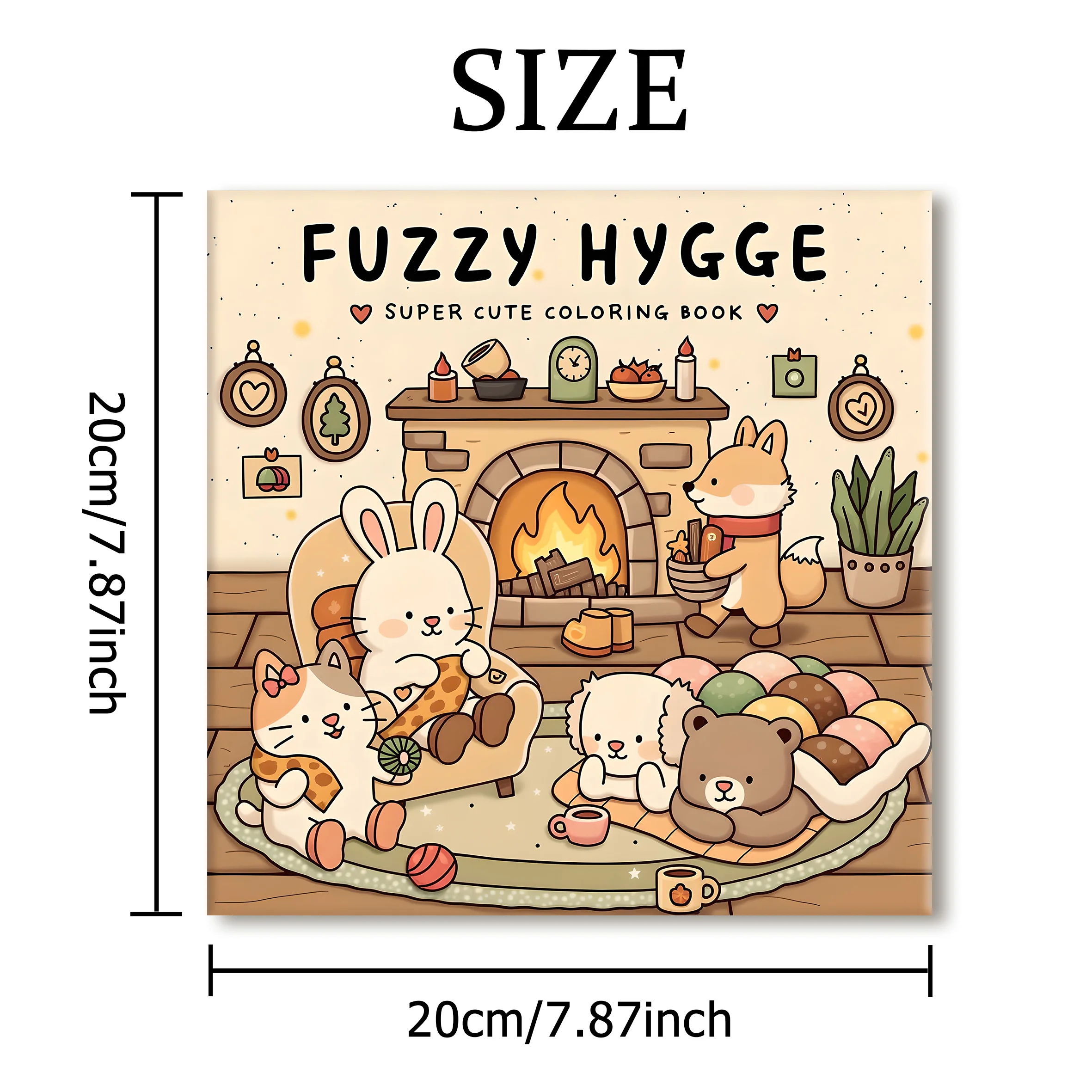 FUZZY HYGGE 대담하고 쉬운 패턴 성인을 위한 색칠하기 책 귀여운 그림책 파티와 생일을 위한 완벽한 선물
