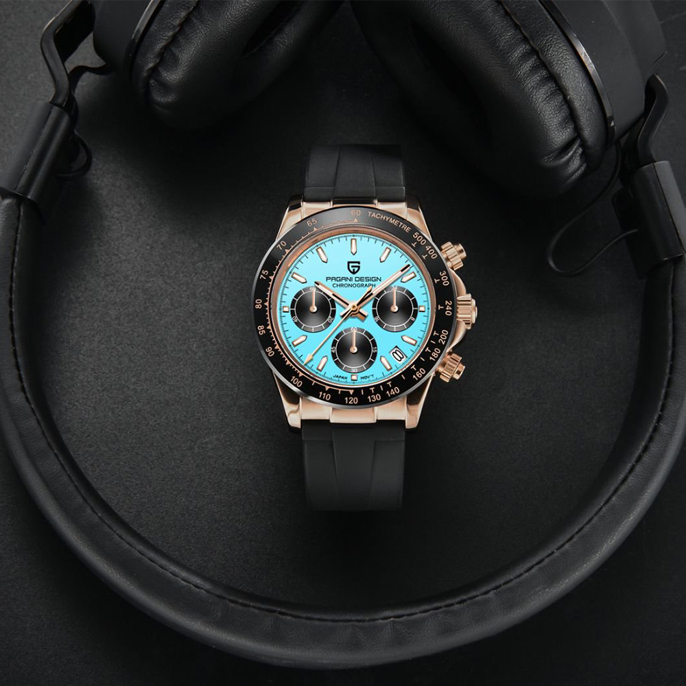 2025 novo design pagani 40mm relógios de quartzo multifuncionais masculinos vk63 vidro safira cronômetro luxurys relógio de negócios para homem