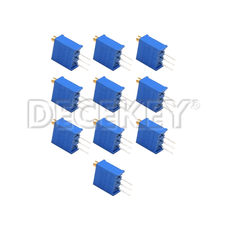 10 Uds 3296W potenciómetro precisión resistencia ajustable recorte multivuelta 1K 2K 5K 10K 100K 103 100R potenciómetro recortador