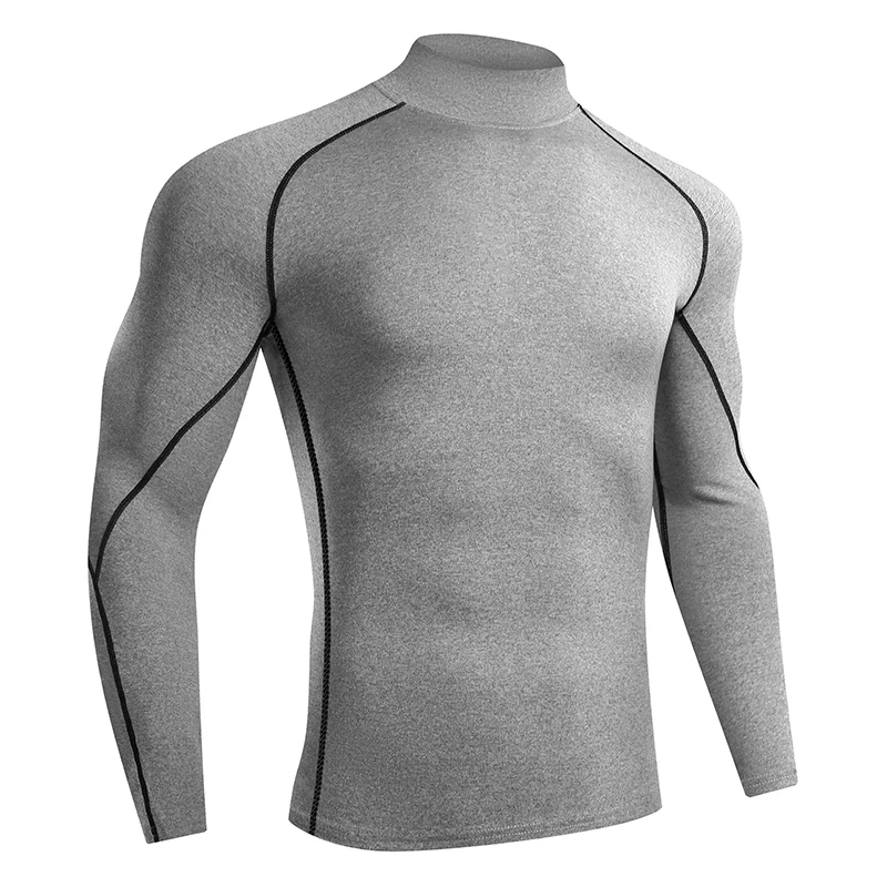ผู้ชายวิ่ง T เสื้อด่วนแห้งเพาะกายเสื้อกีฬาแขนยาว TOP ฟิตเนสแน่น Rashguard GYM เสื้อยืดผู้ชาย