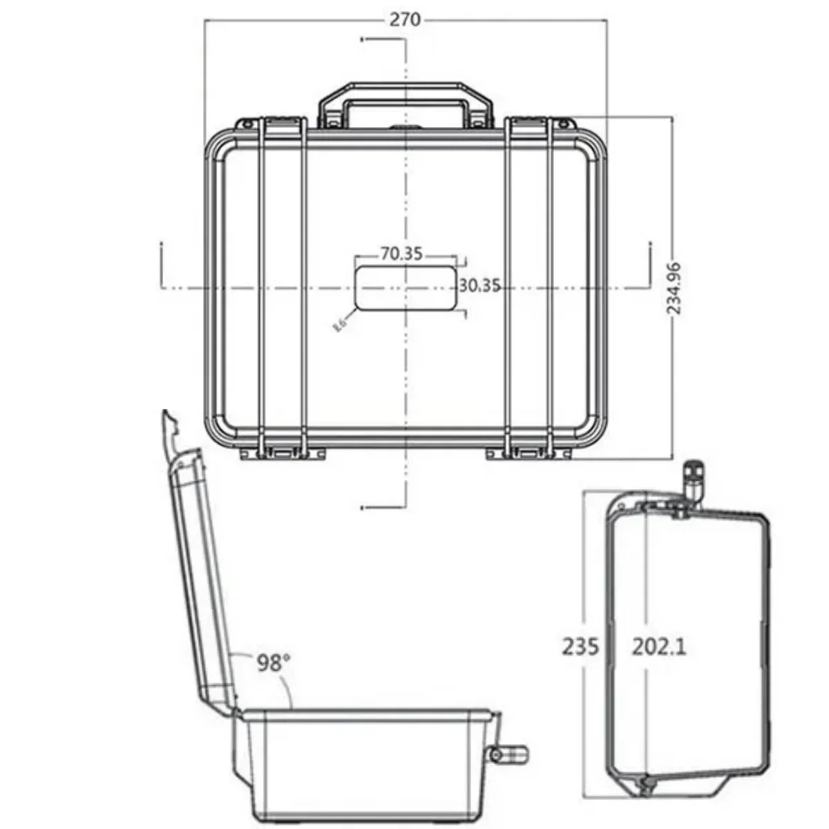 Waterproof Hard Toolbox Safety Protector Box Portable Organizer Hardware Storage Tool Case Impact Resistant Instrument Case