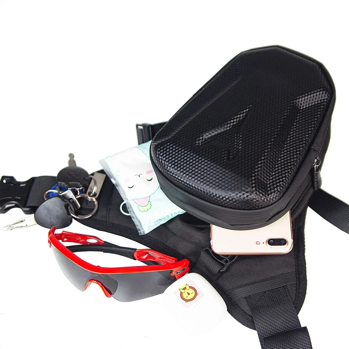 1PC ブラックオートバイレッグバッグ防水ライダーウエストバッグサイクリングバイククロスボディバッグオートバイ用品