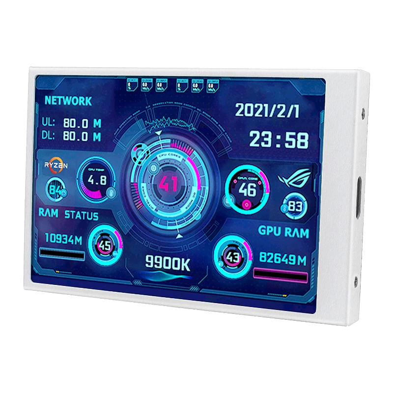 3.5 Inch IPS Type-C Screen 480*320 Secondary Screen CPU GPU RAM HDD USB Monitor Freely AIDA64 Mini Display