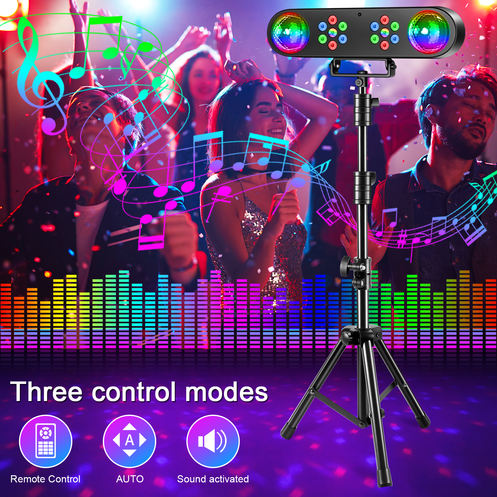 U'King Mini Bracket Effect Lights Mobile Strobe Stage Light Party Light Dj Disco Ball Light Remote Control For DJ Show Party Bar