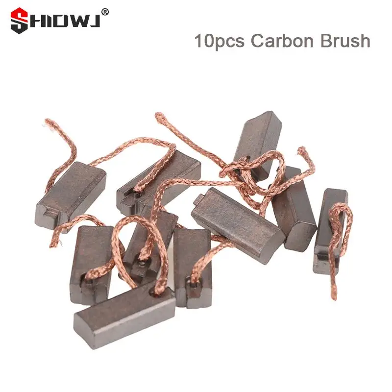 Motor generador eléctrico de 10 piezas, escobillas de carbono, alternador de coche, herramientas eléctricas, regulador genérico de coche, cobre, 5x7x19mm