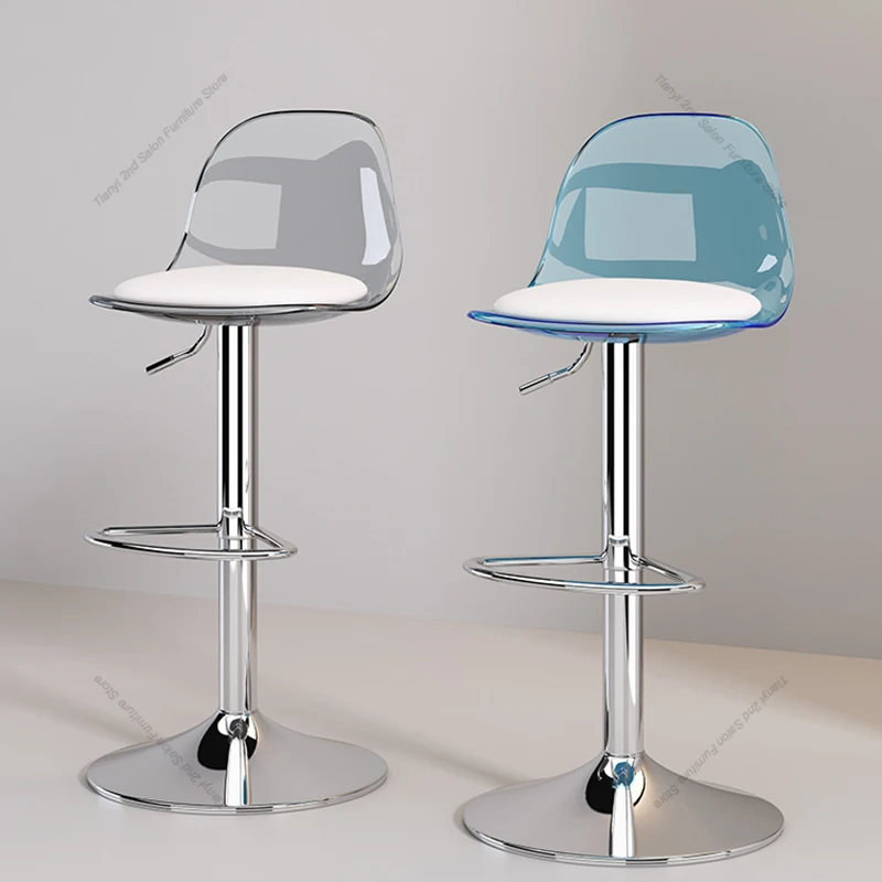 Cadeiras de bar giratórias nórdicas, modernas, acrílicas, ajustáveis, para recepção, banco alto, design minimalista, móveis para casa, llbc