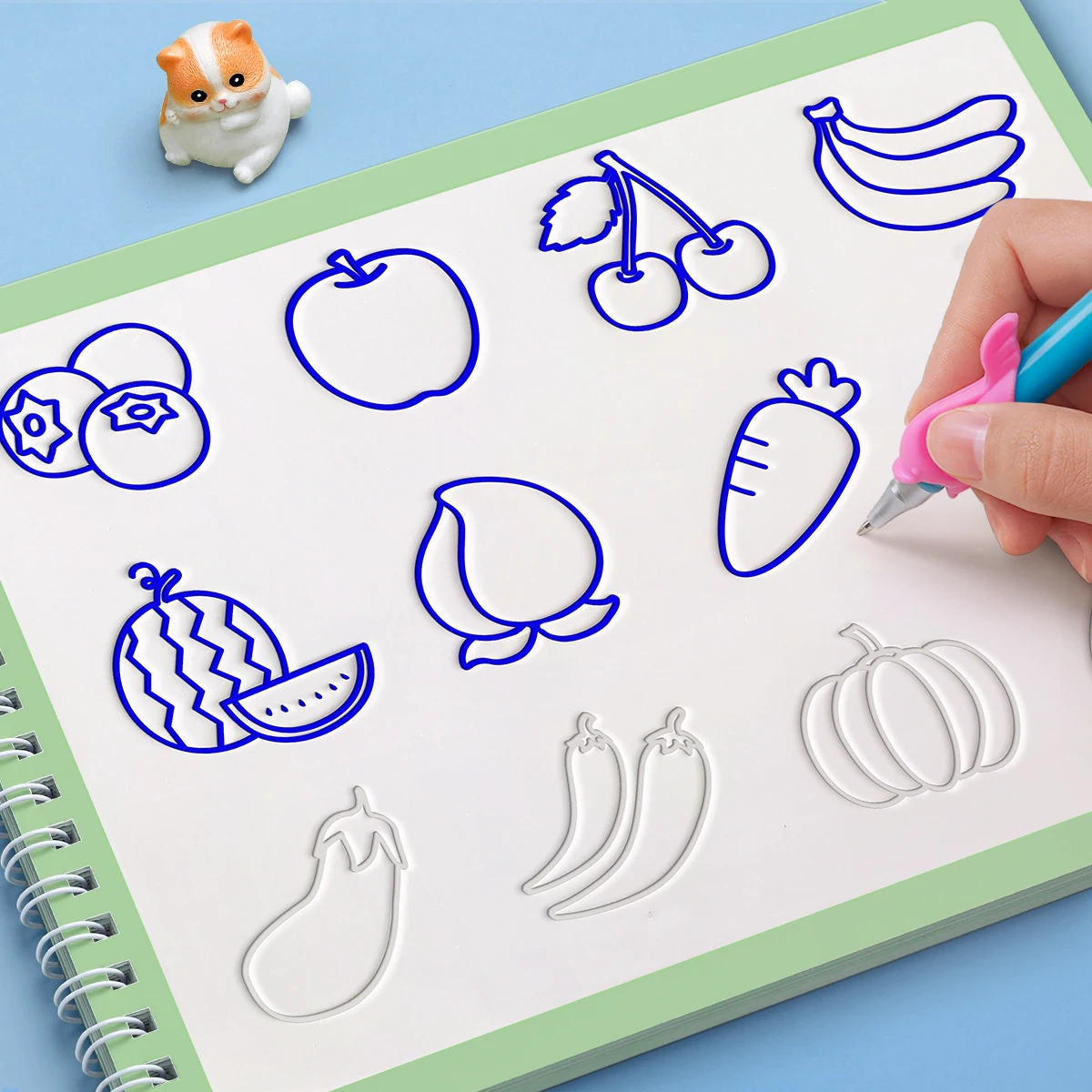 Libro da disegno con scanalatura per bambini Scuola materna 3-14 anni Disegno per bambini Pratica di base Libro da disegno con scanalatura Quaderno magico