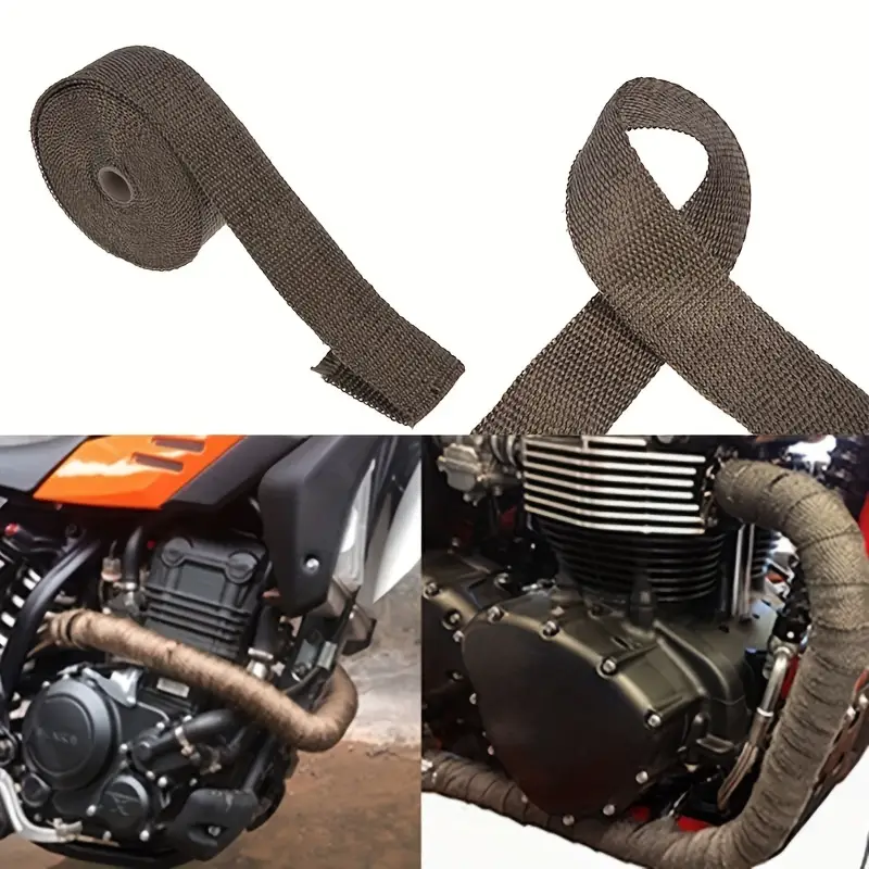 Fita dourada do calor do tubo de exaustão, apropriada para todas as motos e a instalação, 5m longo, 1