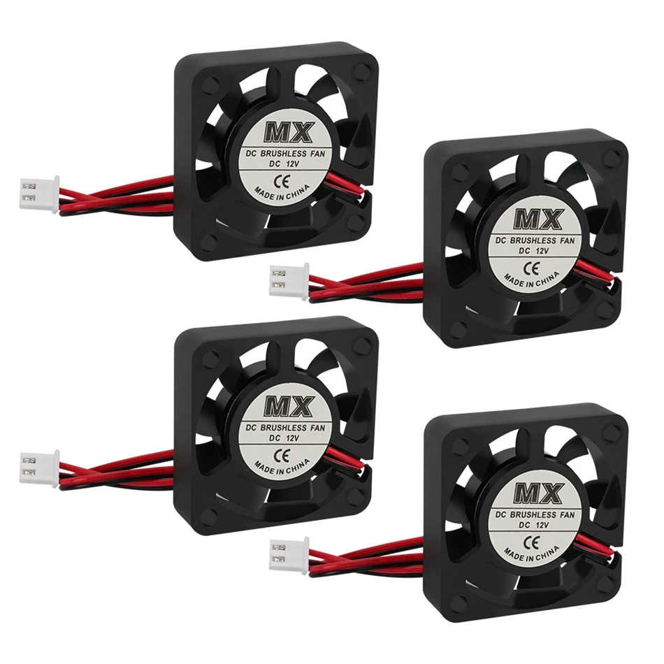 4 個 4010 24 V & 12 V 冷却ファン 3D プリンタ用、DC 2Pin 40X40X10mm 油圧ベアリングブラシレス 3D プリンタ冷却ファン
