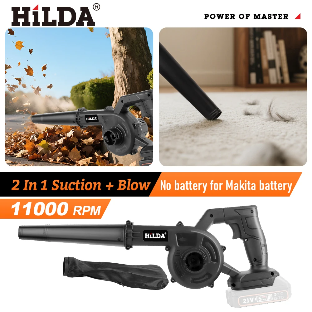 HILDA 2IN1 Cordless Electric Air Blower Dust Collector Computer Cleaning Tool Compatible with Makita Battery Power Tools