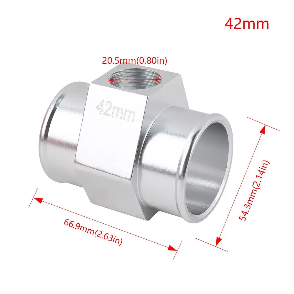 38mm 40mm 42mm Joint Pipe Radiator Hose Adapter for 1/2"-14NPT Water Temp Gauge Sensor