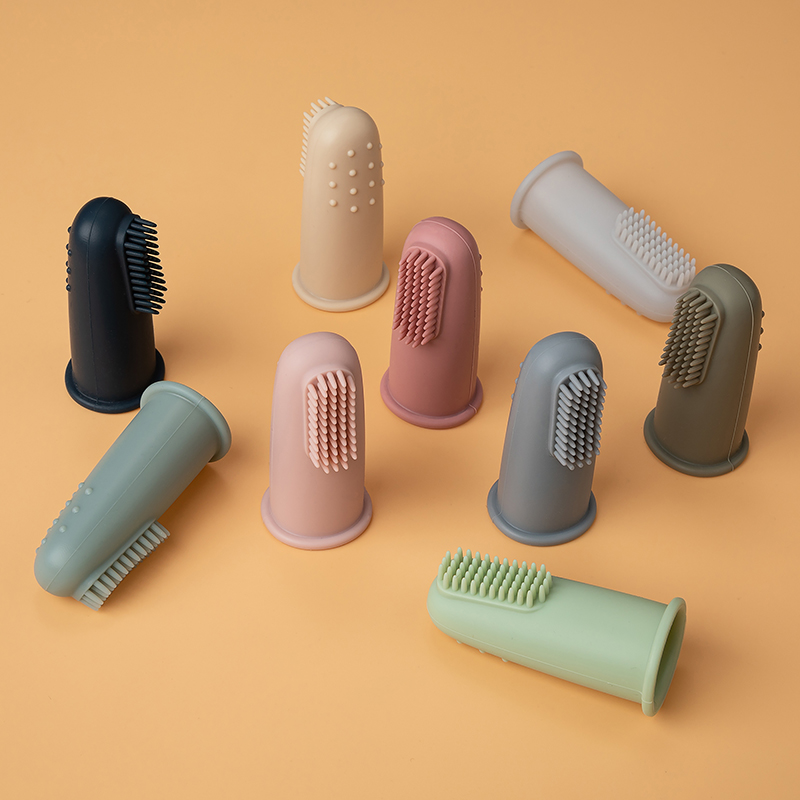 Bebê macio dedo escova de dentes bpa livre silicone infantil escova limpa grau alimentício silicone cuidados de saúde oral do bebê