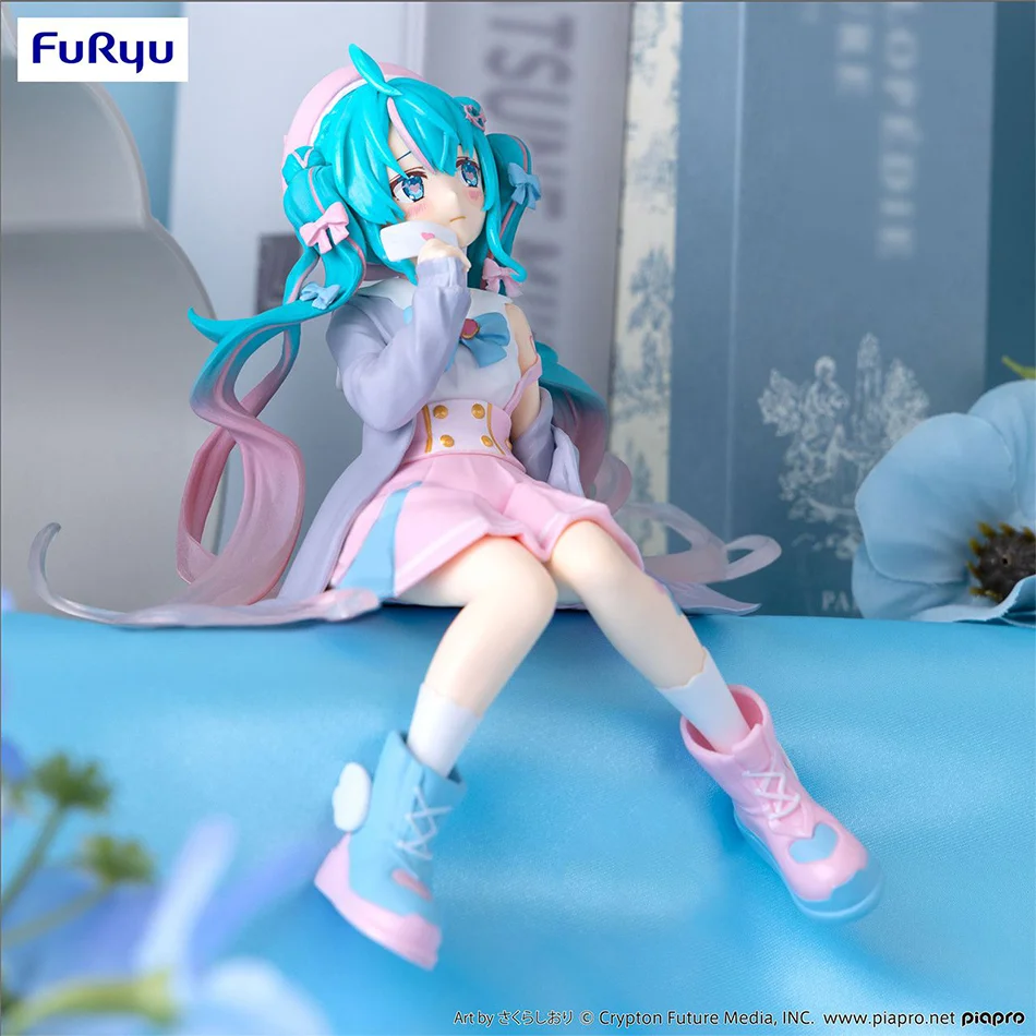 ใหม่H Atsune Mikuอะนิเมะสีชมพูซากุระตําแหน่งนั่งพีวีซีรูปการกระทําของเล่นตกแต่งรวบรวมของขวัญ
