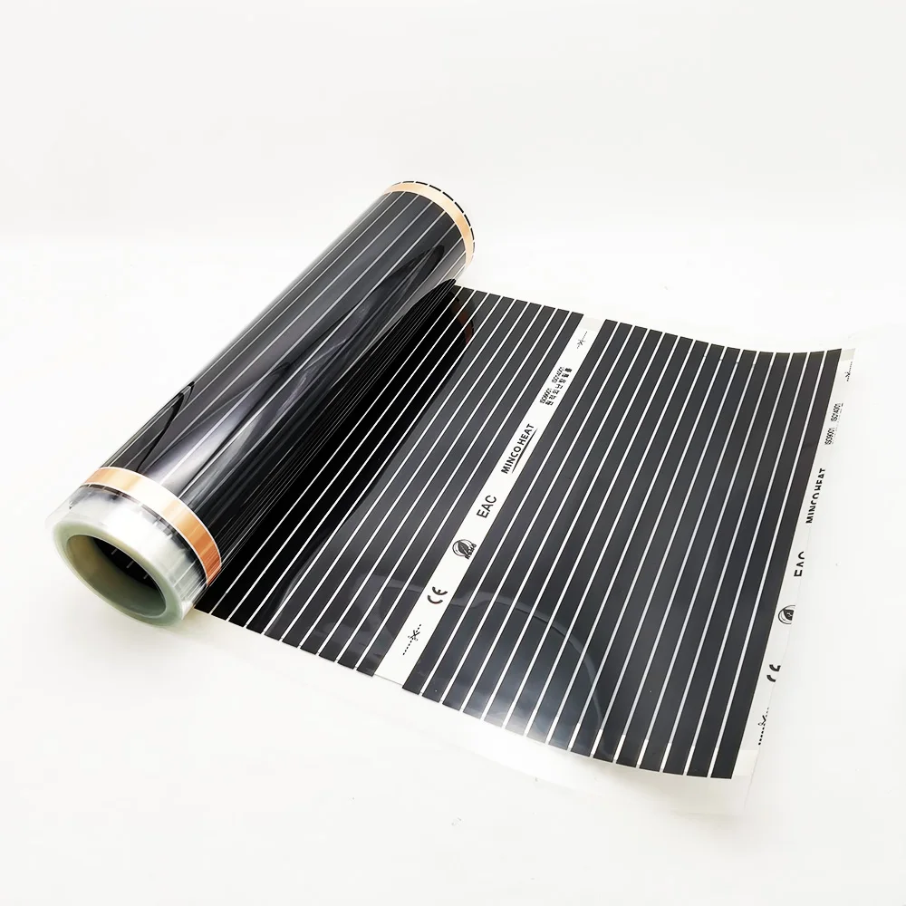 Minco Heat 200~240V 50/60Hz 220w/㎡ 220V 50/100cm Width 0.25~0.5 Square Meters Infrared Energy Saving Underfloor Heating Film