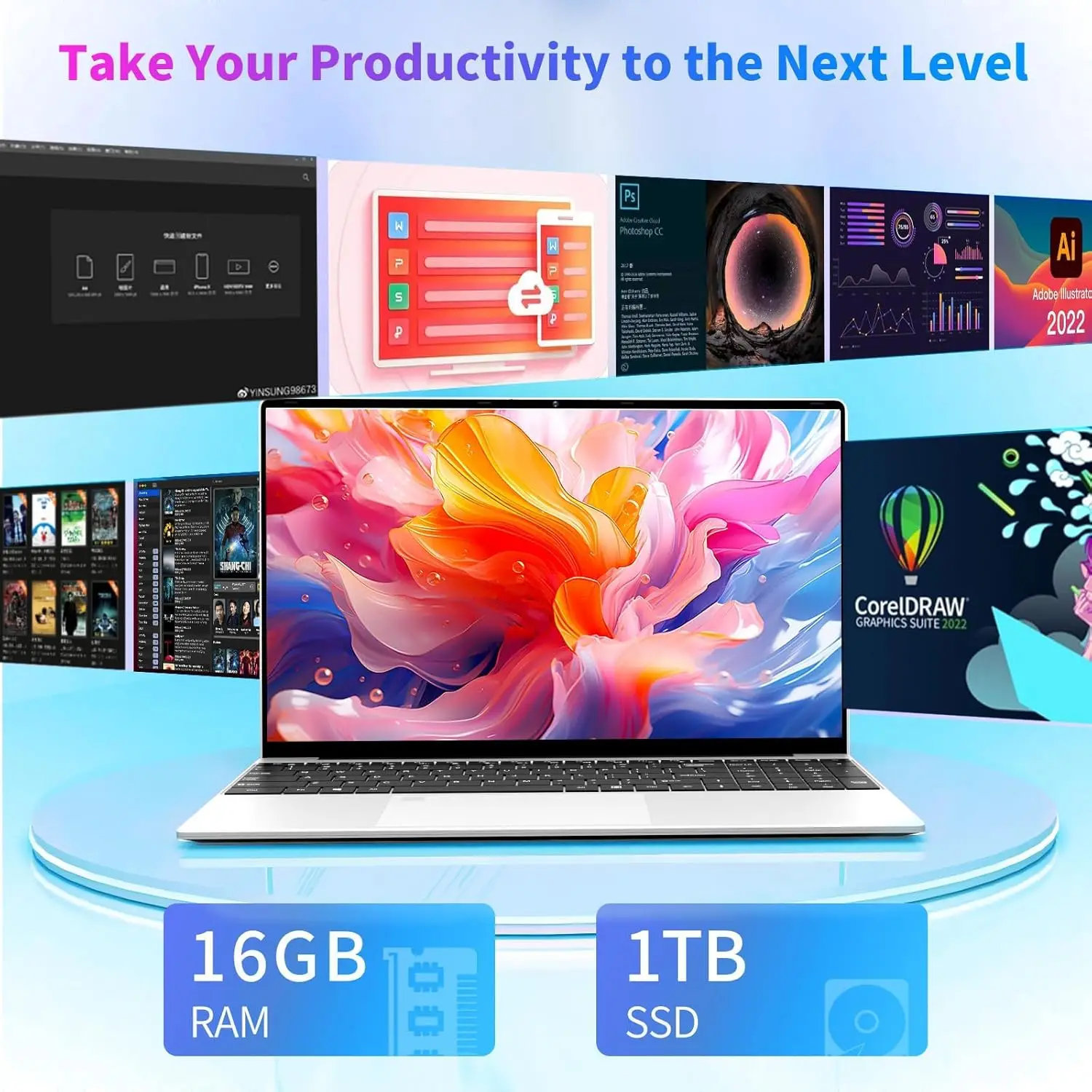 Xiaman 15.6" Laptop Computer Intel Celeron N5095 Notebook PC Gamer 16GB RAM 1TB 2TB SSD Office Study PC Windows 11 Pro Laptops