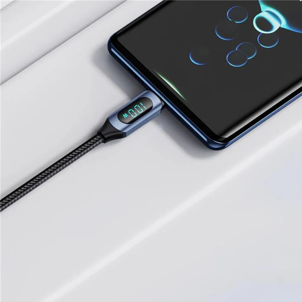 100W 1m/2m affichage numérique en temps réel Type C à Type C câble PD chargeur rapide USB C vers USB C câble pour iphone 15 16 cordon de données fil
