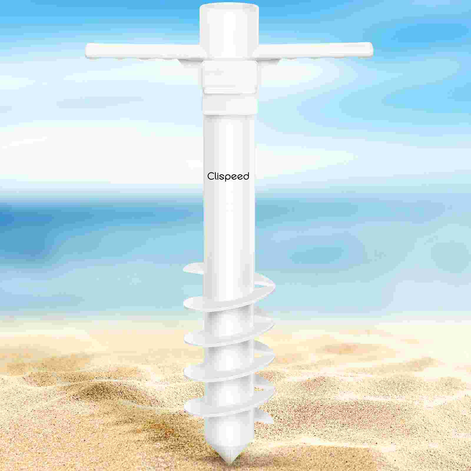 Guarda-chuva de praia com âncora de areia, plástico, acampamento, pastagem, guarda-chuvas e bases de terraço para guarda-sol, praia, móveis de jardim, ferramentas