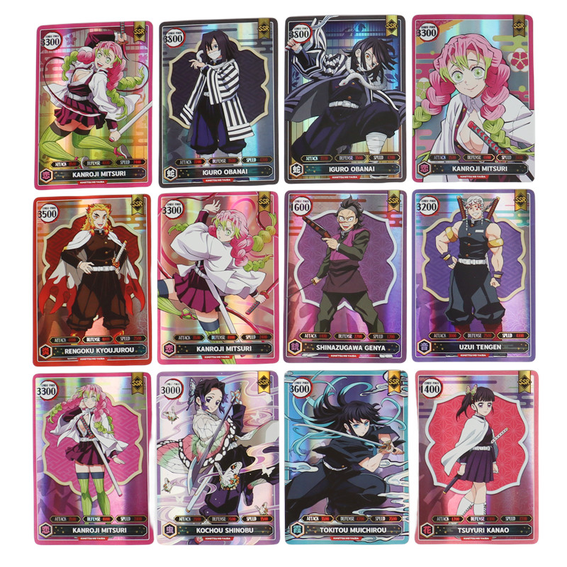 50PCS Demon Slayer การ์ดภาษาอังกฤษรุ่น SSR การ์ด Ultra Rare การ์ด Tanjirou Kamado Nezuko คอลเลกชันตัวละครการ์ด