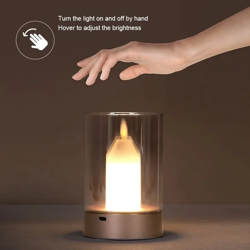 GGbingo Atmosphäre Kerzenlicht PIR Bewegungssensor Manuelles Scannen LED Nachtlicht USB Lade Dekoration Automatischer Schalter