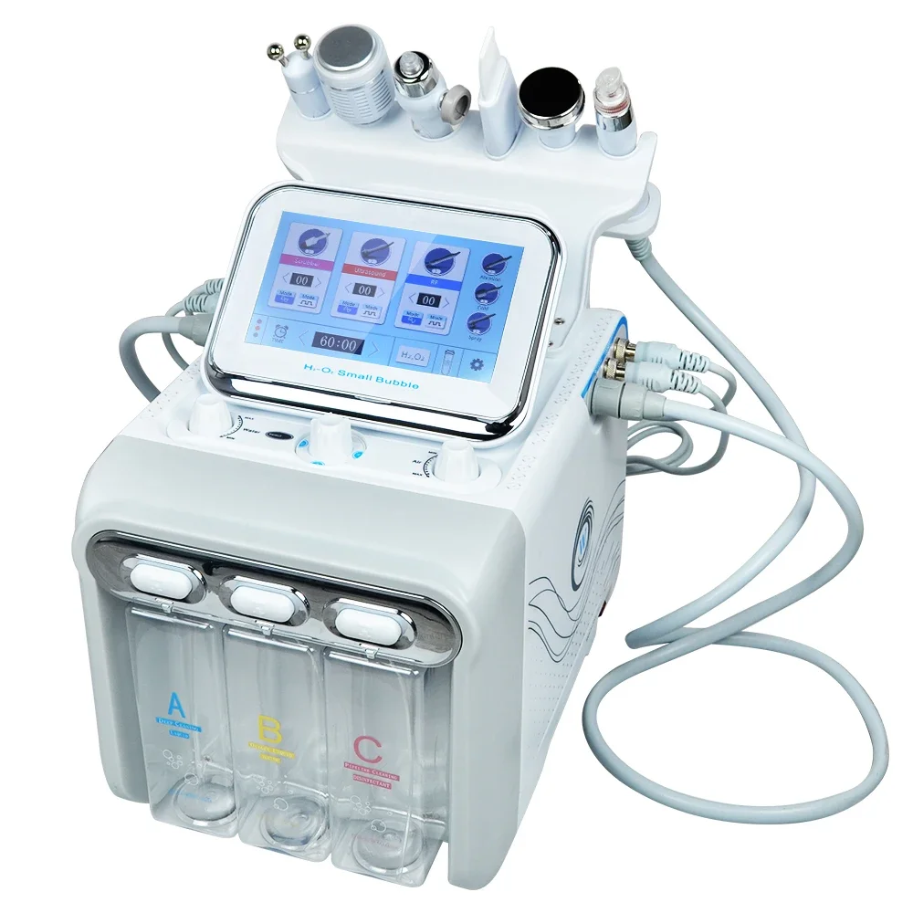 Máquina facial 6 en 1 Dispositivo de cuidado de la piel de limpieza profunda Hydra Aqua
