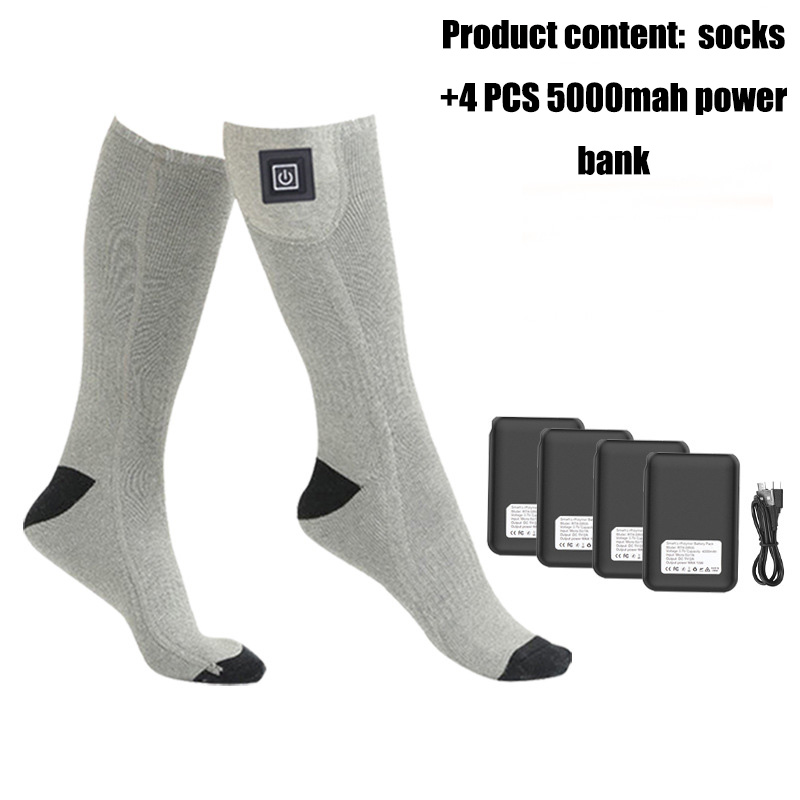 Calcetines calefactores eléctricos elásticos Control de temperatura de tres velocidades calcetines de esquí cálidos de invierno deportes al aire libre Camping bicicleta motocicleta