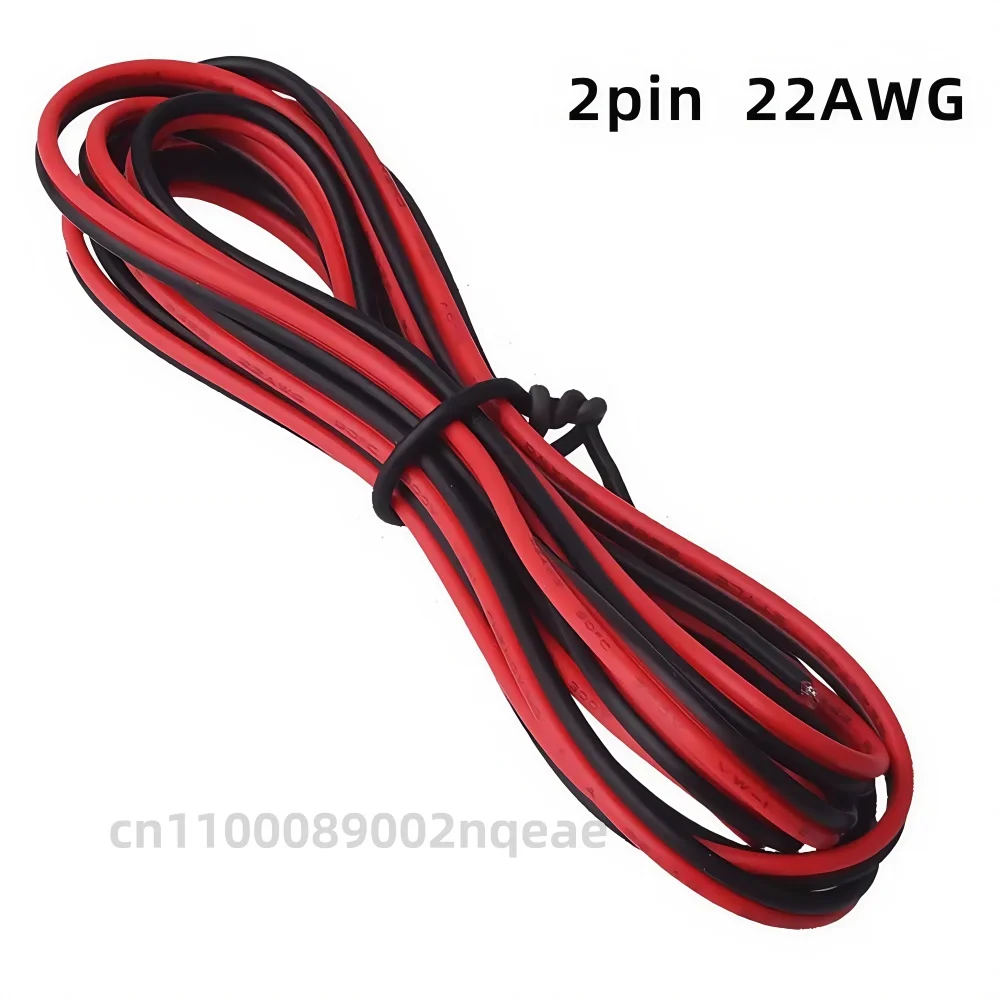 2pin สีแดงสีดําสายไฟ 18 20 22 24 26 LED Strip สาย 2 Core ทองแดงสายไฟขยายสําหรับแสงเสียง