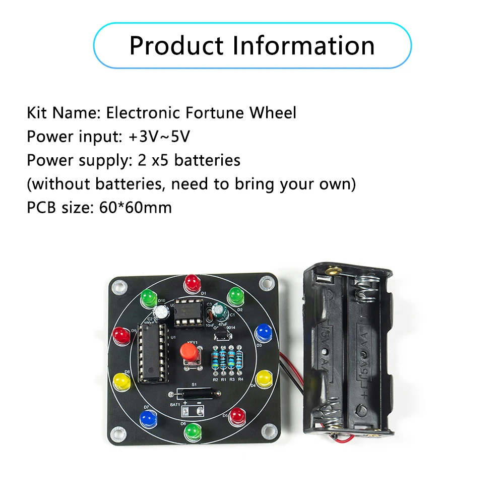 Kit de Fabricación de bricolaje de rueda de Fortuna, bricolaje electrónico, Bricolaje, Trousse, producción electrónica, componentes de Suite rotativa de la suerte
