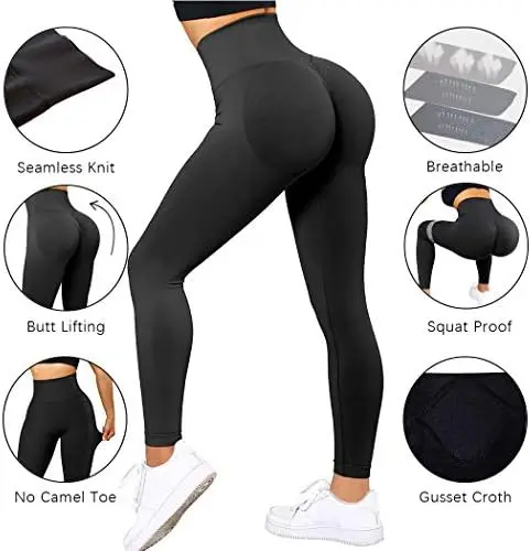 Leggings lavorati a maglia senza cuciture Pantaloni da palestra fitness Leggings a vita alta da donna Fianchi stretti Glutei color pesca Pantaloni da yoga nudi a vita alta