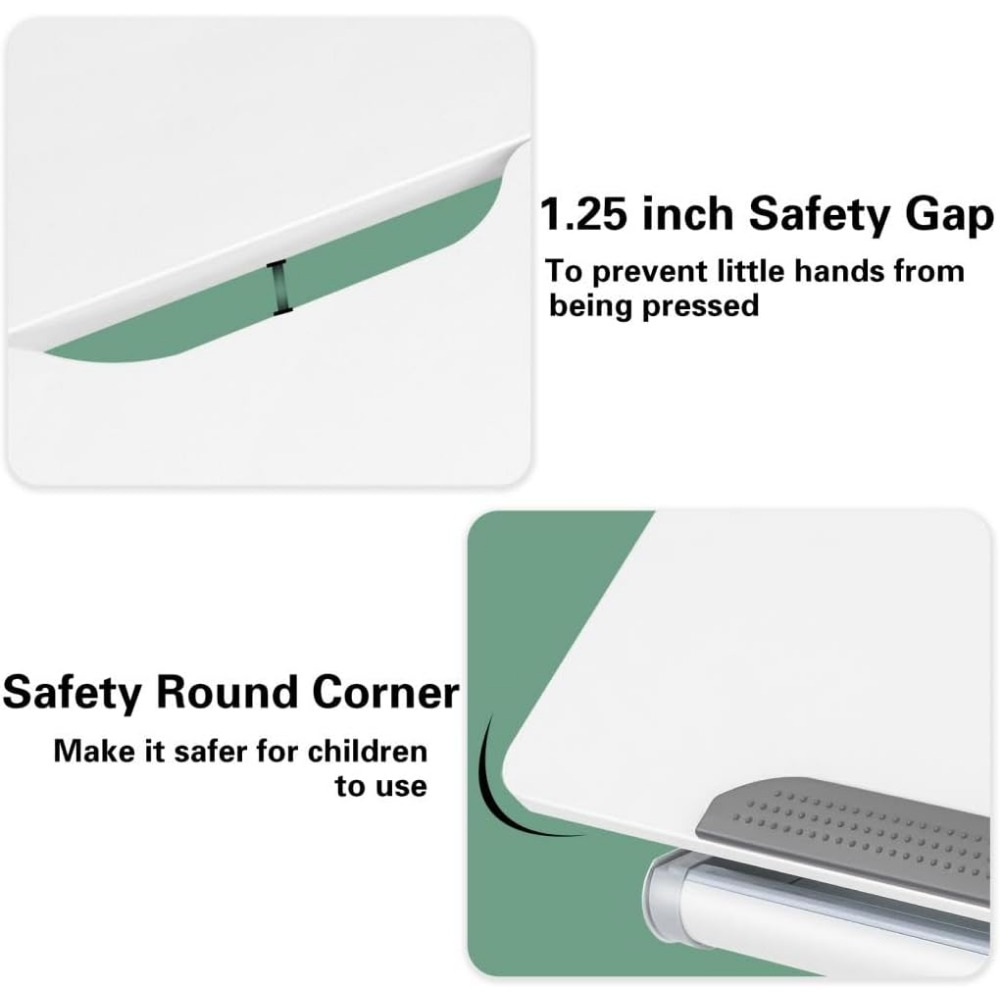 School Desks.39in Wide Adjustable Height Kids Desk with Tilting DesktopSteel Frame, Drawer,and Bookshelf Hutch,Study Child Table