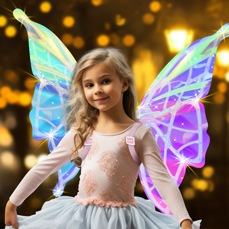 Fluttering Wings, Dressing Up As Toy Elf Wings, Led Glowing Wings, Angel Baby Girl Wings, Halloween Role-Playing Gifts