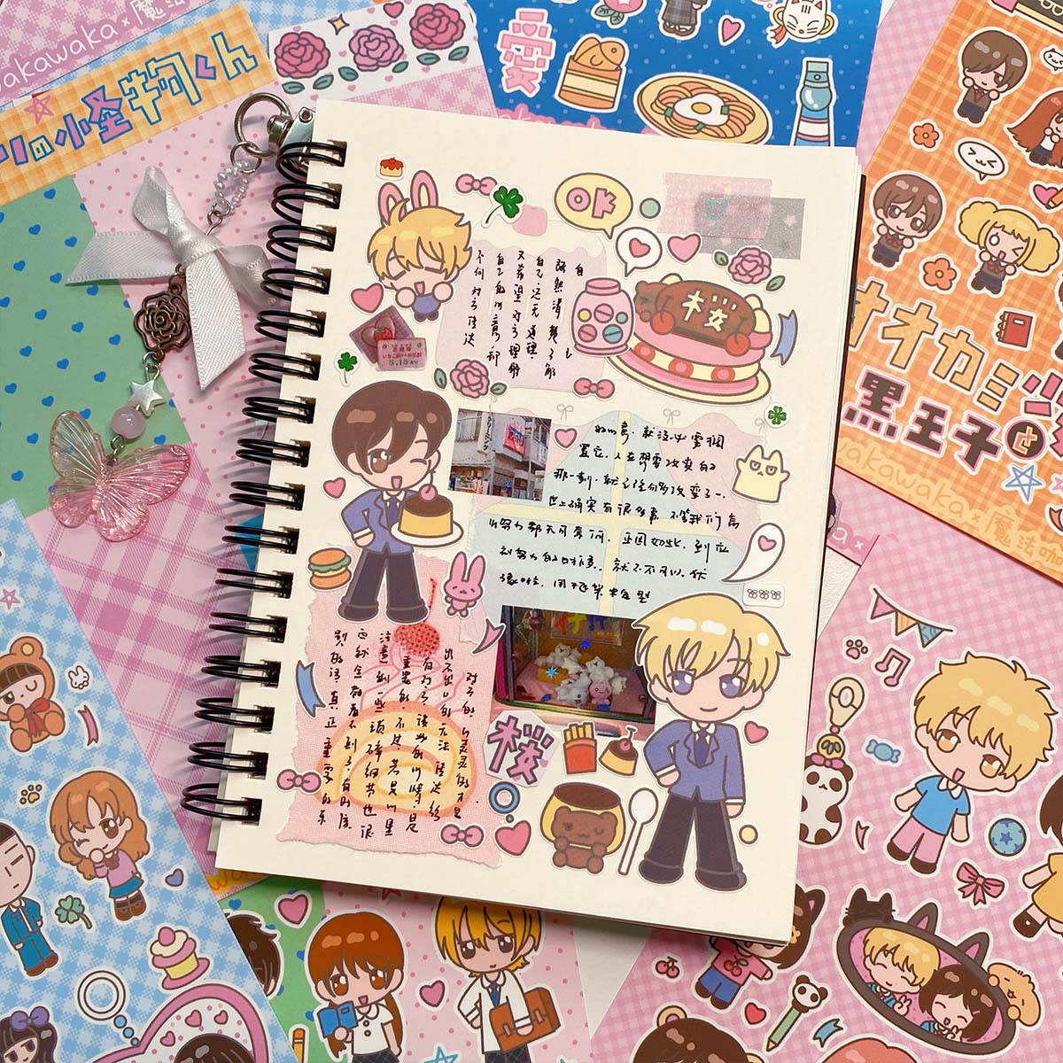 WAKAWAKA かわいいキャラクターステッカー運命ネクタイスクラップブッキングステッカー芸術 Diy 工芸品アルバムジャーナルプランナー
