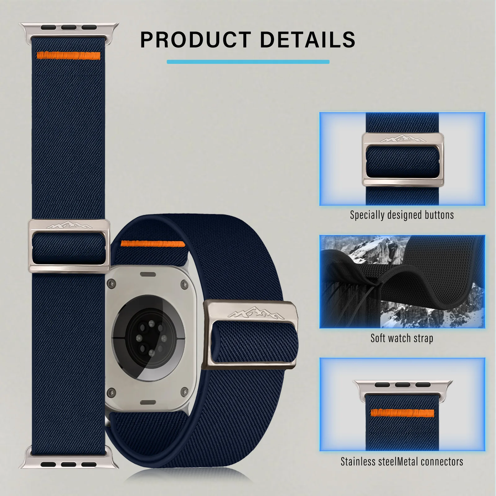 Pulseira de nylon para apple watch band iwatch série 9 8 7 se ultra 2 pulseira 44mm 45mm 49mm 40mm 41mm correa acessórios de pulseira