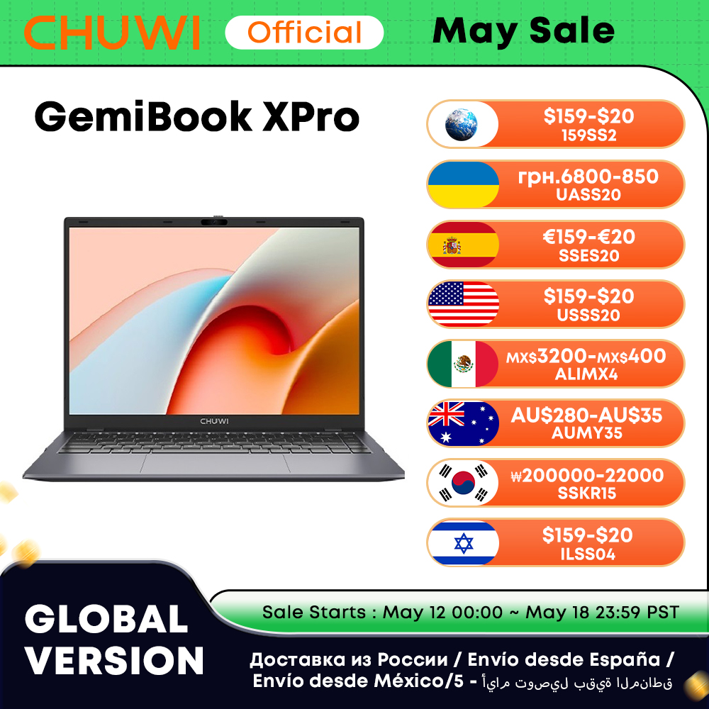 Máy Tính Bảng CHUWI GemiBook Pro 14 "(2160X1440) tỷ Lệ 3:2 Intel Quad Core UHD Graphics 600 8GB RAM 256GB SSD Windows 11 Laptop