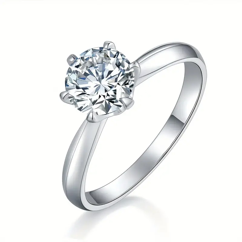 925 Sterling Silver Moissanite anel para homens e mulheres, 1 quilates, adequado para uso diário, noivado, anel de casamento, presente