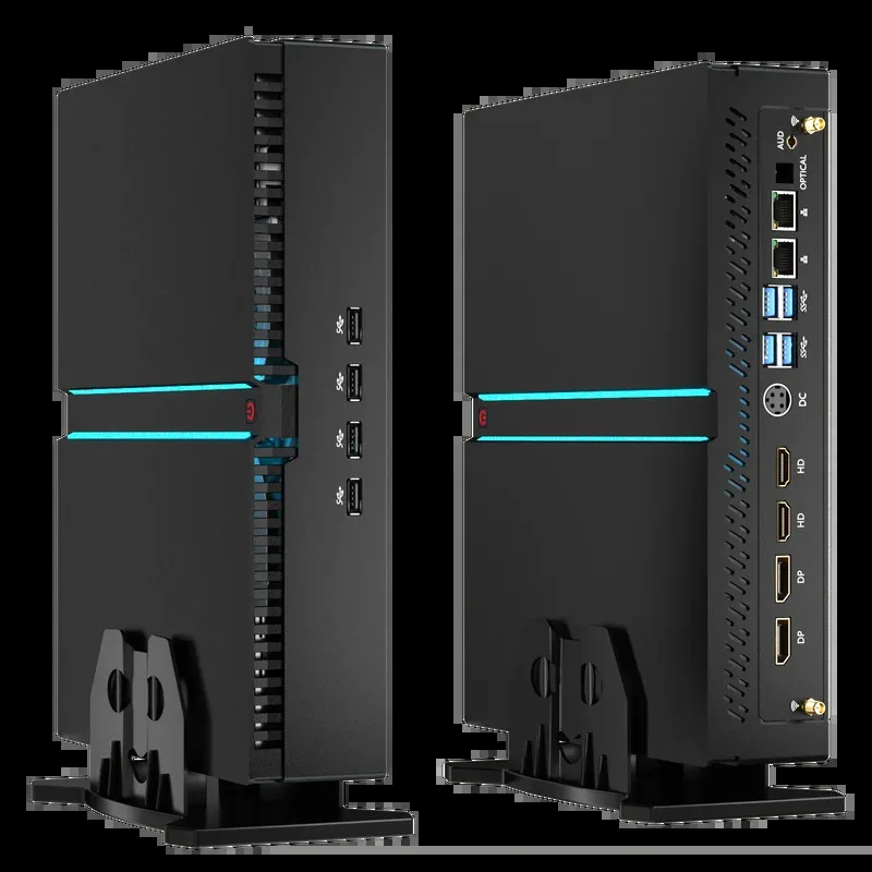 13th I-ntel Core I9-13900F 24 Cores 2 DDR5 Slot Gaming Computer 4USB4.0 2*RJ45 LAN 3DP+HD Mini Desktop Computer SSD/HDD