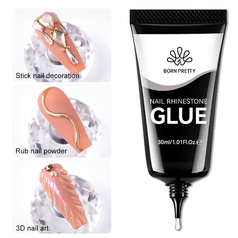 BORN PRETTY Nail Rhinestone Glue 30ML Gel Nail Glue 3D Shaping Sculpting Carving Flower DIY Decoration  Gem Glue Nail Supplies