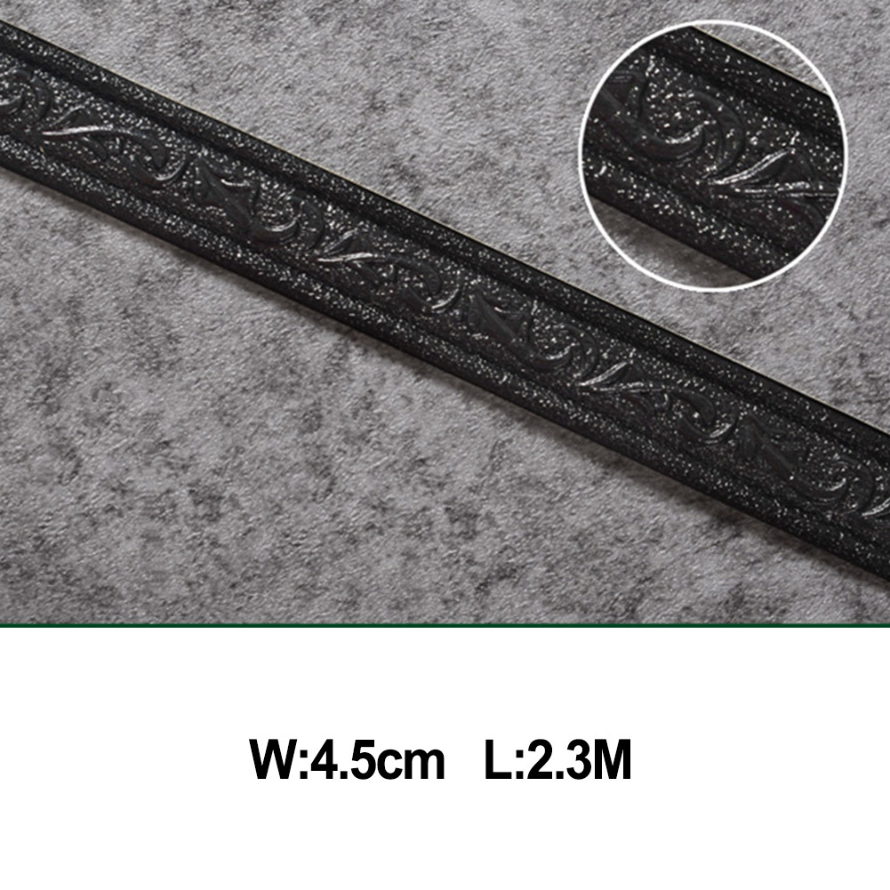 3D Wall Trim Line วอลล์เปเปอร์ Baseboard เอว Line Self-กาวรอบสาย 2.3 M โฟมกันน้ํา EDGE Strip ห้องนั่งเล่นบ้าน De