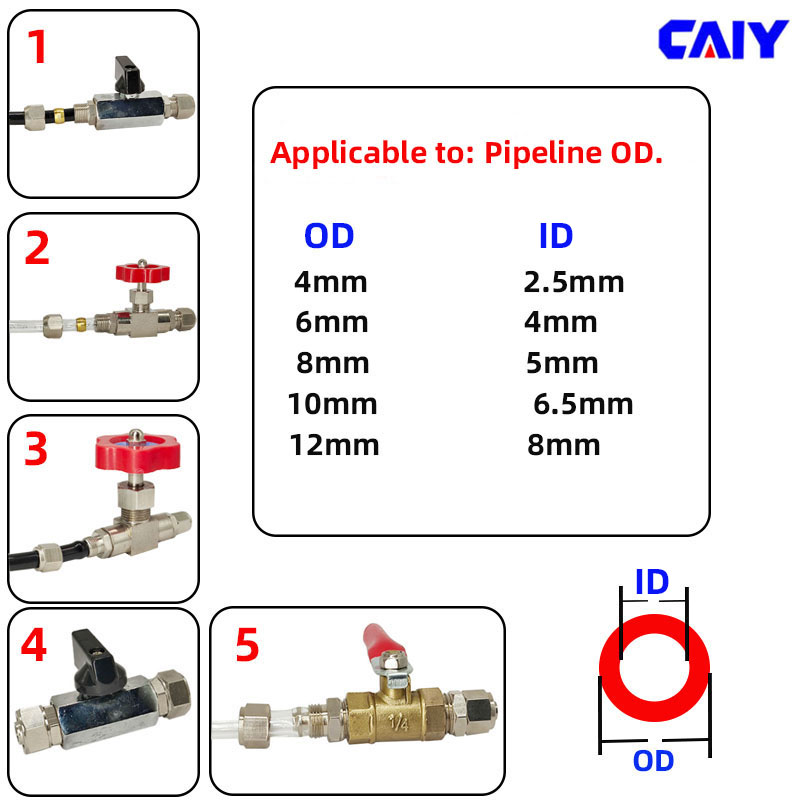 Пневматический мини-шаровой кран, быстрый фитинг, 4 мм, 6 мм, 8 мм, 10 мм, 12 мм, шланг, воздушный компрессор, разъем для контроля расхода воды, газа, масла