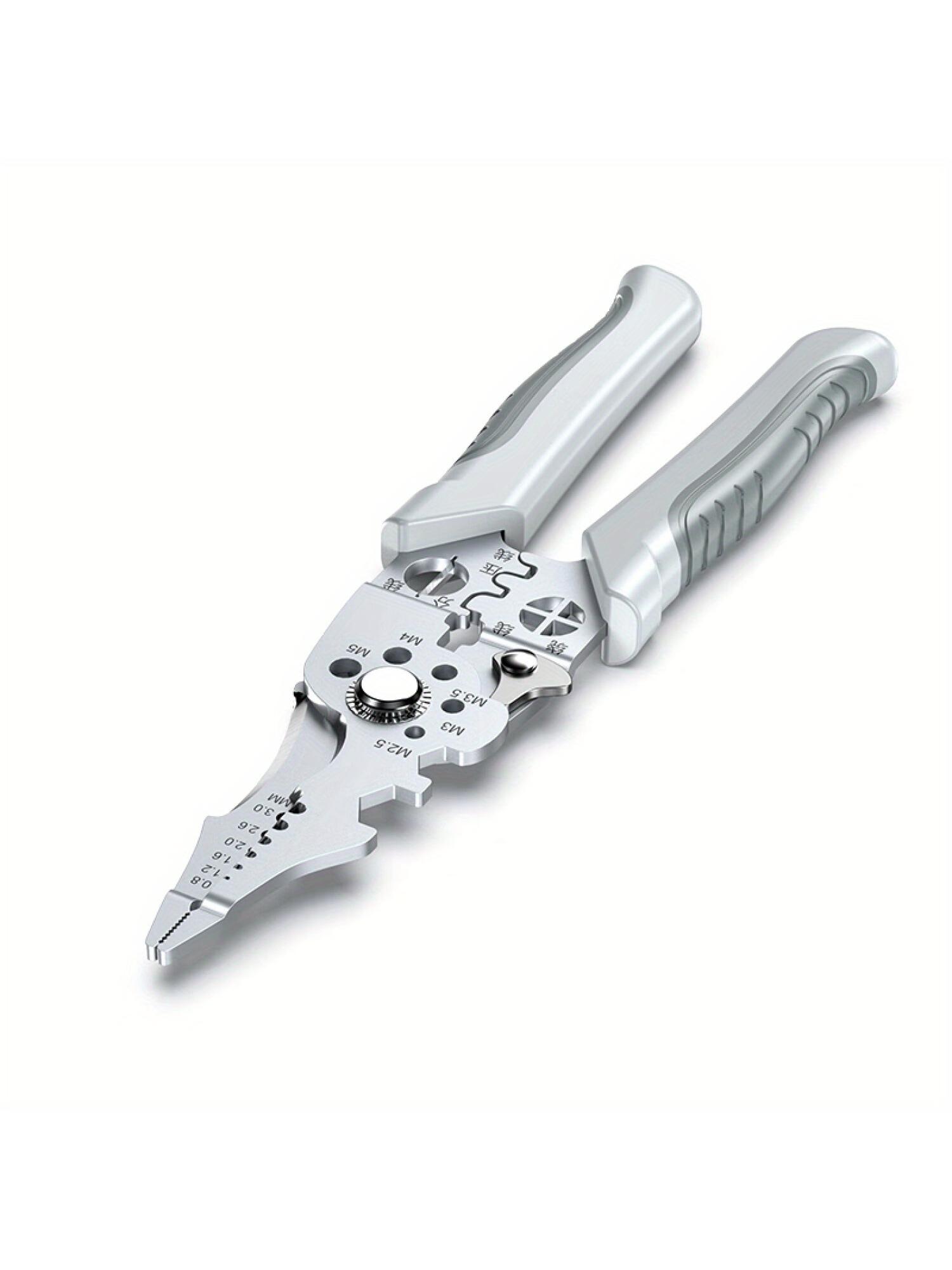 8.5 Inch Multi Functional Industrial Wire Stripper Cutter Crimper Heavy Duty Stainless Steel Electrical Pliers Ergonomic Grip