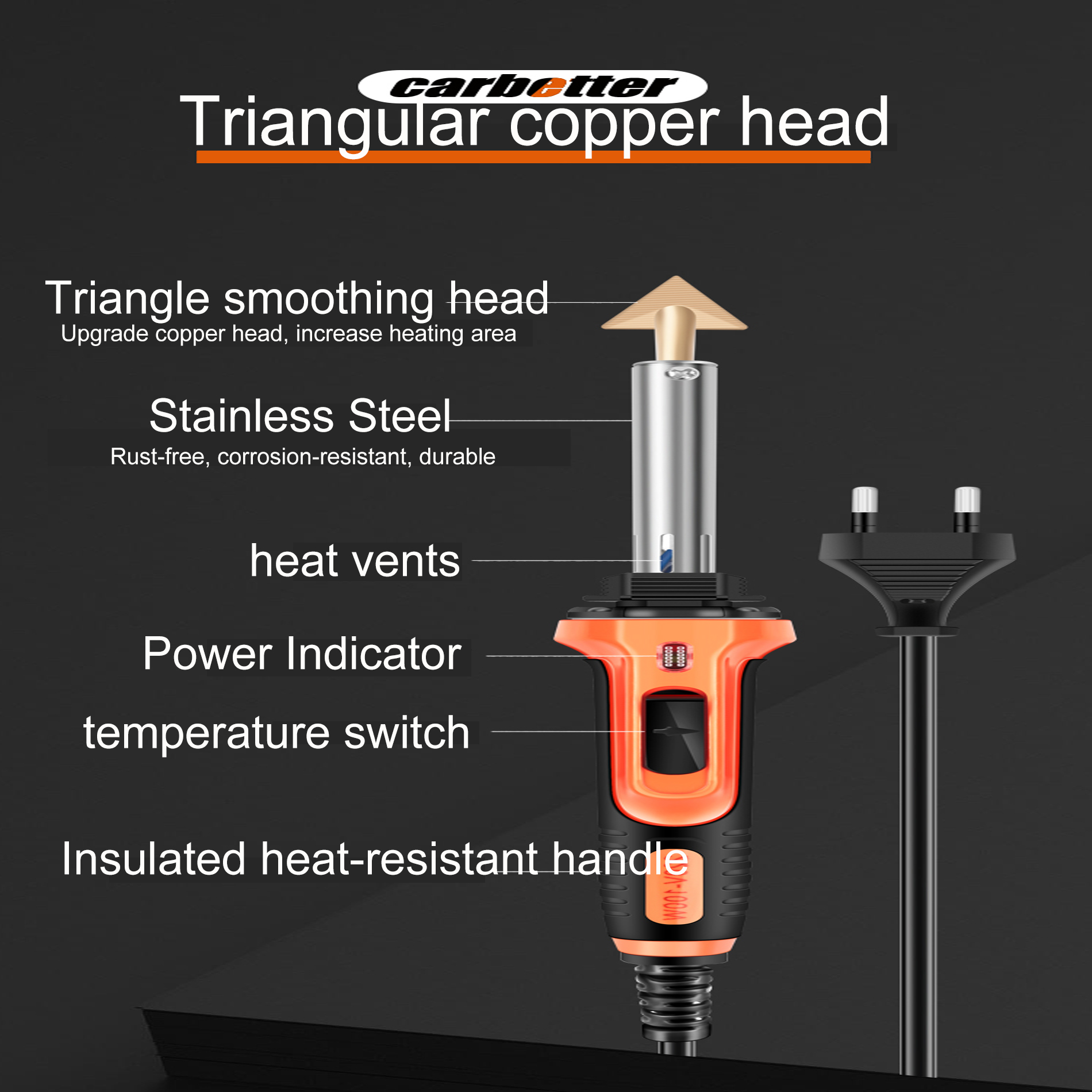 100W Temperature Control Plastic Welding Kit PVC Soldering Iron Gun Car Bumper Repair Tool Fast Heating Plastic Welder