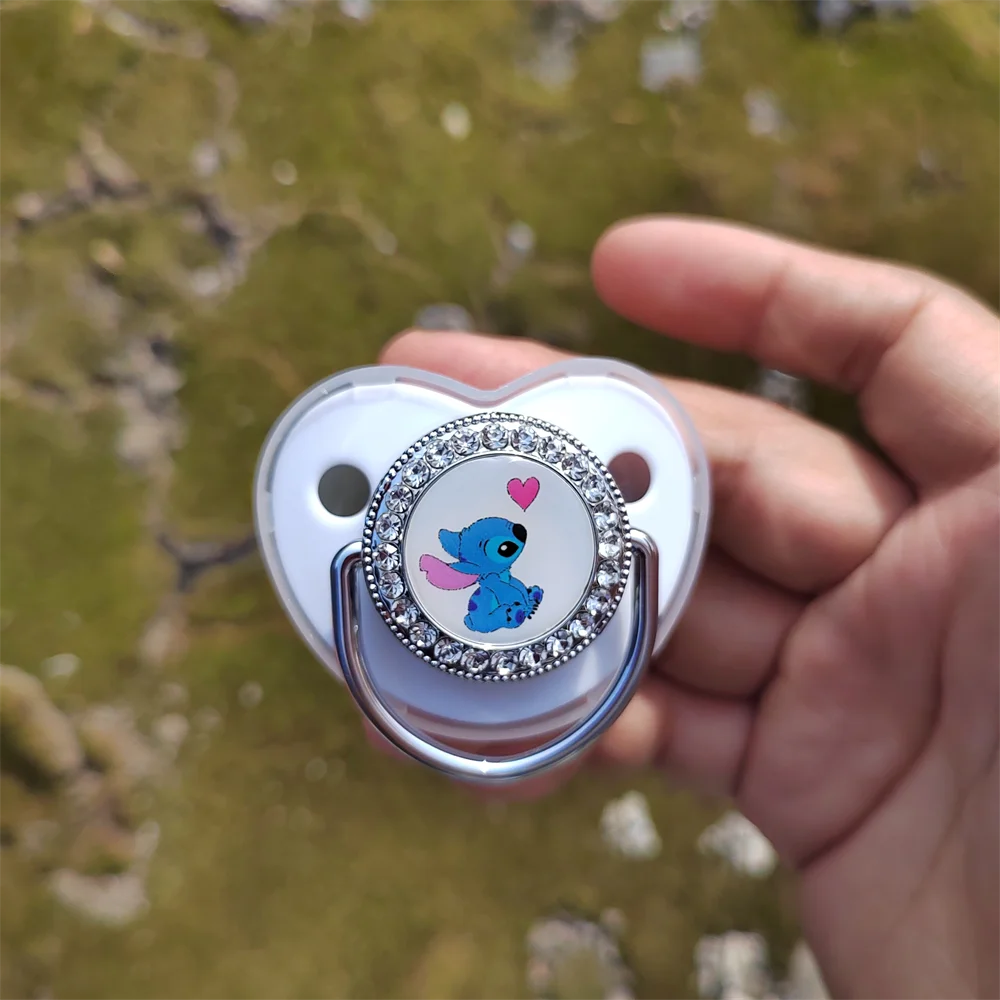 [[1 Chiếc] Thời Disney Dịu Nhẹ Không Chứa BPA An Toàn Silicone Siêu Mềm Núm Vú Cho Babi Bling Ren Dây Chuyền Sơ Sinh cho Bé Hàng Quà Tặng
