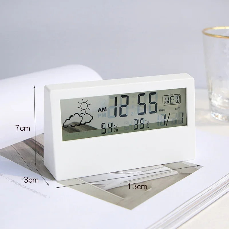 Indoor Thermometers Digital Hygrometer Room Thermometer and Humidity Gauge with Clock Humidity Temperature Function Electronic