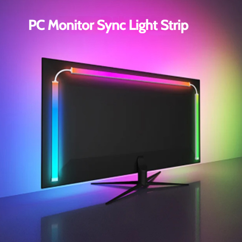 Onderdompeling RGB Computerscherm Synchronisatie Lichtstrip, USB 5V Droomkleur PC Backlight Pickup Light voor Game Room