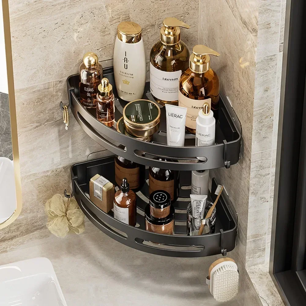 3/2/1pcs Badkamer Shampoo Houder Garenloos Douche Caddy Planken Opslag Geen Boor Plank Hoek Handdoekhouder Planken voor Badkamer